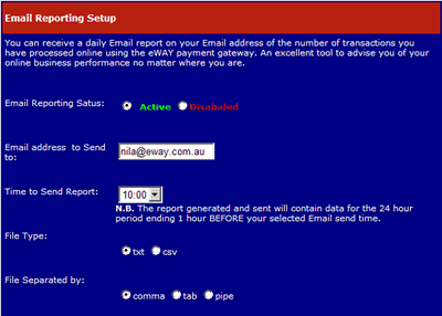 Email Report for Daily Transactions